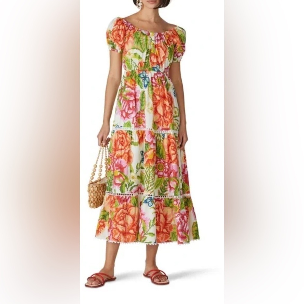 Farm Rio | Vintage Macie Floral Tiered Maxi Dress Size XS $275